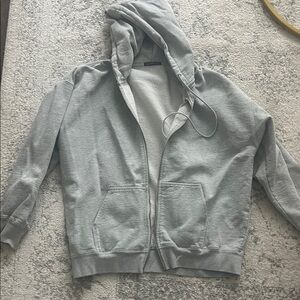 Brandy Melville Oversized Gray Zip-Up Hoodie